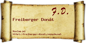 Freiberger Donát névjegykártya